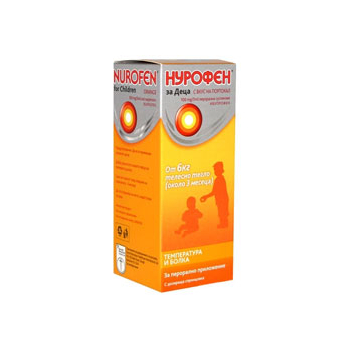 Нурофен Сироп за деца - портокал, 100 mg / 5 ml, 100 мл.