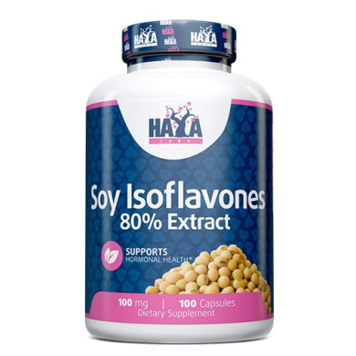 Haya Labs Soy Isoflavones 80% Extract NON-GMO 100mg/ Соеви Изофлавони 100мг / 100 Caps