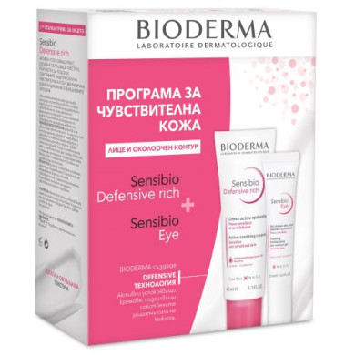 Bioderma Sensibio Комплект - Богат крем и Околоочен крем, 40 + 15 ml