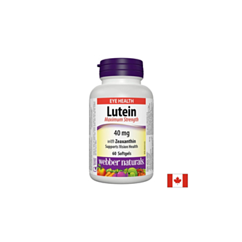 Lutein with Zeaxanthin Extra Strength – Лутеин и зеаксантин – В подкрепа на зрението, 60 софтгел капсули Webber Naturals