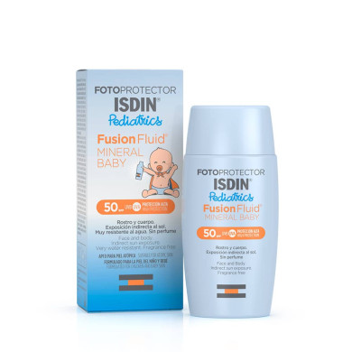 ISDIN Fotoprotector Pediatrics Fusion Fluid Mineral Baby Pediatrics SPF 50+Слънцезащитен флуид с минерални екрани, специално създаден за бебешка кожа 50мл