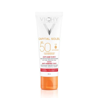 Vichy CAPITAL SOLEIL Слънцезащитен крем с антиоксидантен ефект 3-в-1 SPF50 50ml