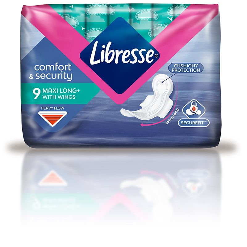 LIBRESSE MAXI LONG Дамски превръзки, 9 бр.
