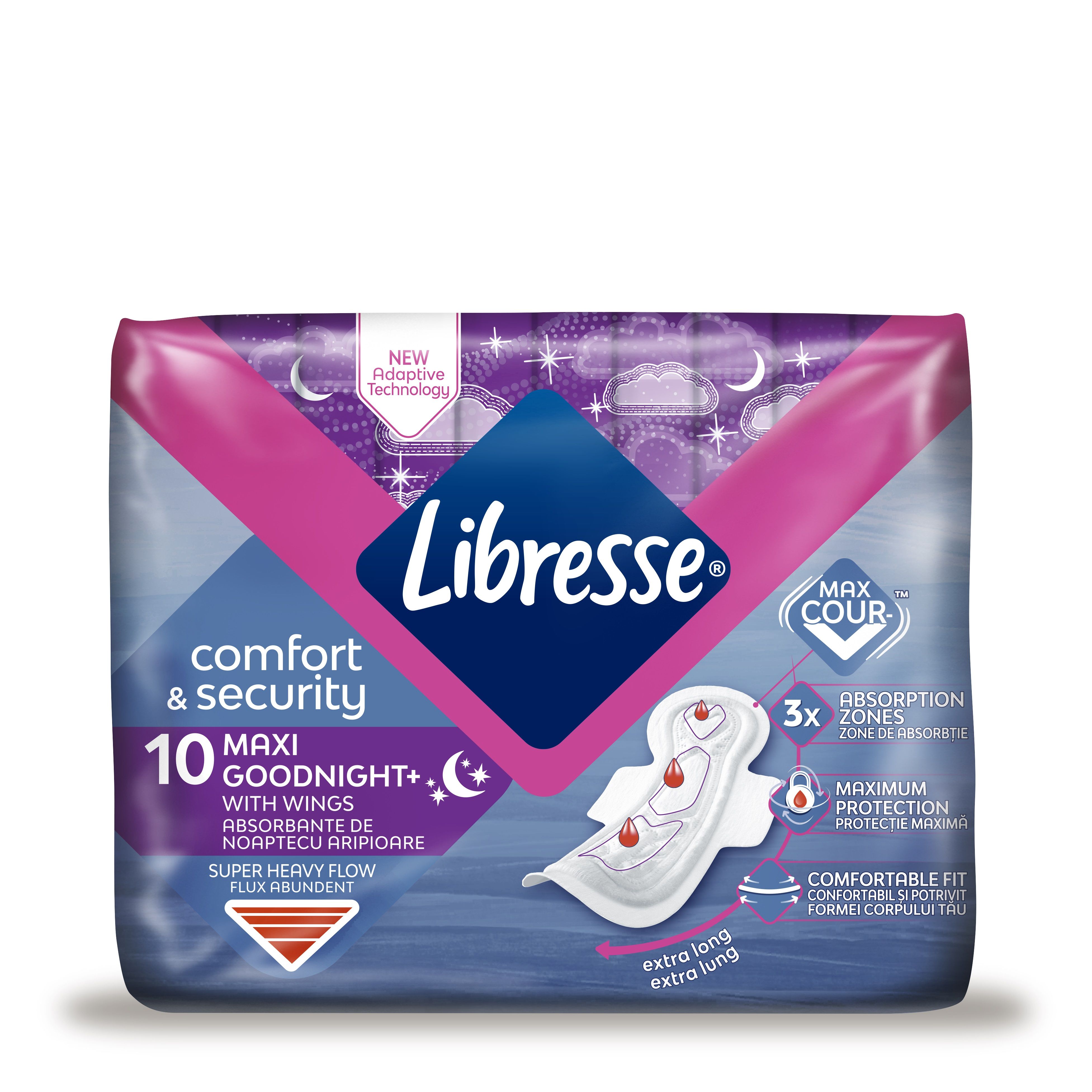 LIBRESSE MAXI Дамски превъзки GOODNIGHT, 10 бр.