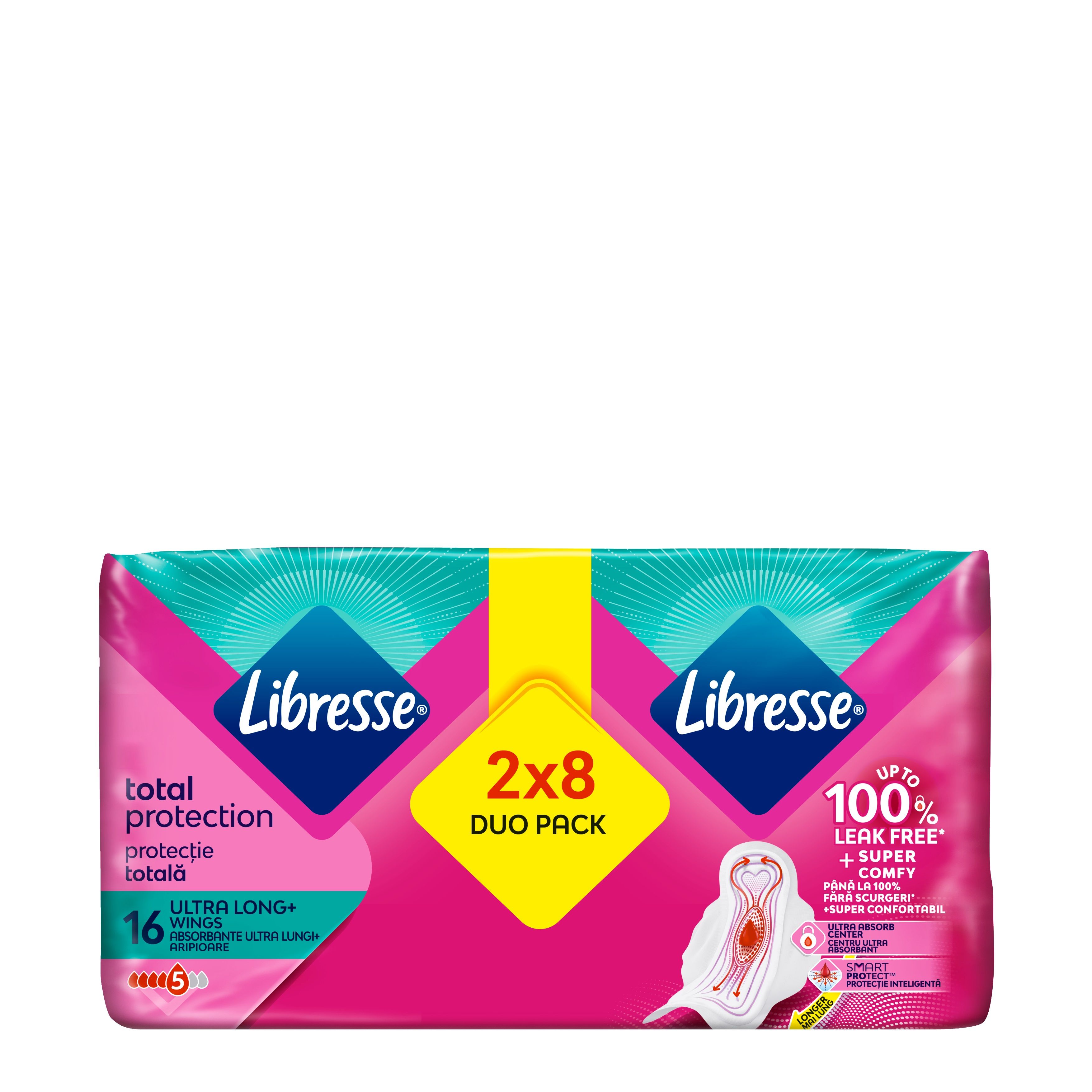LIBRESSE ULTRA THIN Дамски превръзки ULTRA LONG, 2х8 бр.