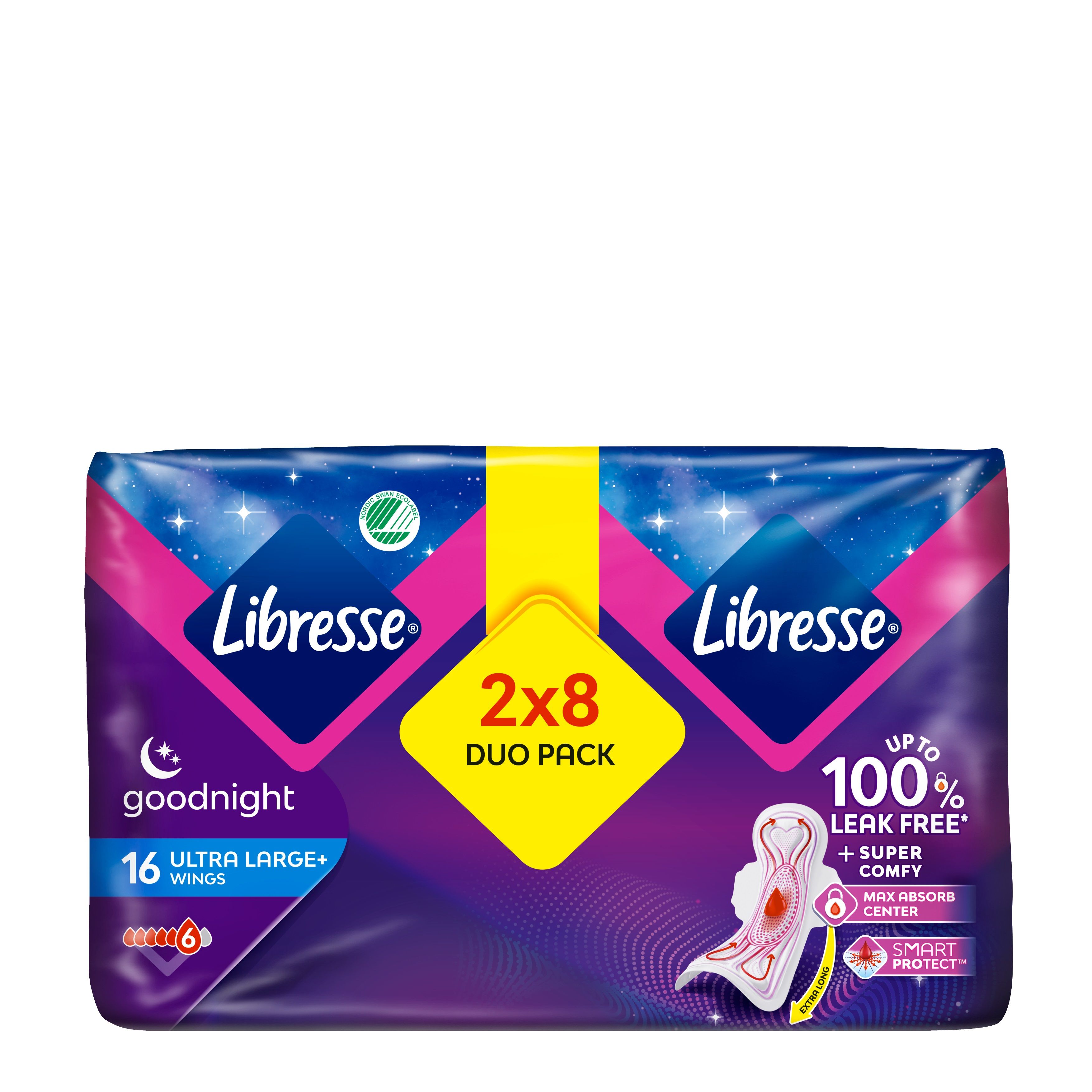 LIBRESSE ULTRA Дамски превръзки Goodnight duo, 16 бр.