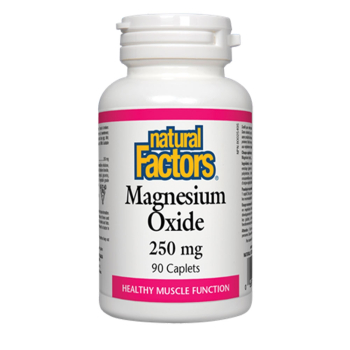 Магнезий оксид, Natural Factors, 250 mg, 90 каплети