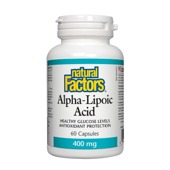 Алфа-липоева киселина, Natural Factors, 400 mg, 60 капс.