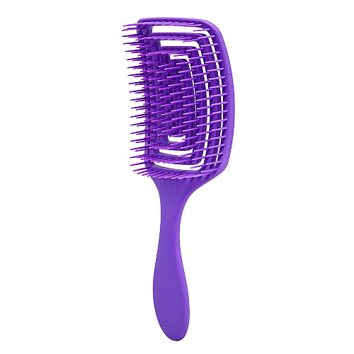 Active Четка за коса ергономична O-327 лилаво Flexible Brush Purple