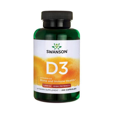 SWANSON Vitamin D3 - High Potency 1000IU / 250 Caps