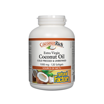 CoconutRich Кокосово масло Extra Virgin, 1000 mg, 120 софтгел капс.