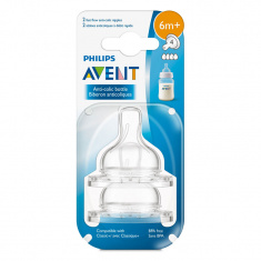 Avent Биберон Anti -Colic Fast с 4 дупки 6м+ х2 броя