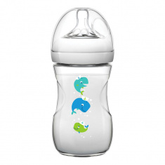 Avent Бутилка Natural 260 ml биберон 1 дупкa 1м+ китчета