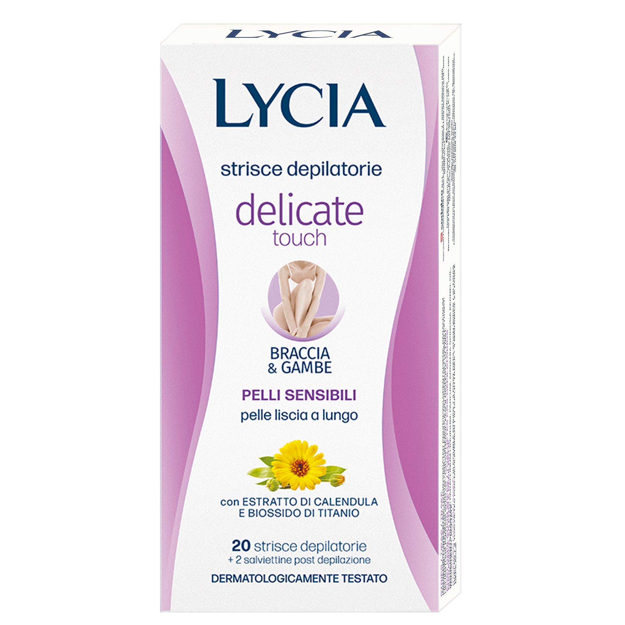 LYCIA DELICATE Ленти за депилация на тяло за чувствителна кожа, 20 бр