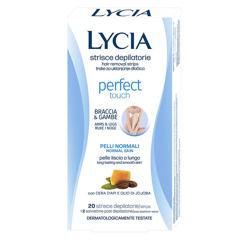 LYCIA PERFECT TOUCH Ленти за депилация на тяло за нормална кожа, 20 бр.