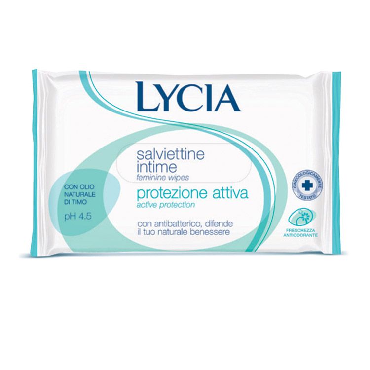 LYCIA PROTEZIONE ATTIVA Интимни мокри кърпи антибактериални, 12 бр