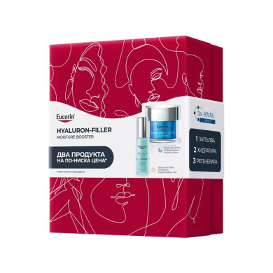 Eucerin Комплект Hyaluron-Filler Ултралек хидратиращ гел, 30мл + Хидратиращ нощен крем, 50мл