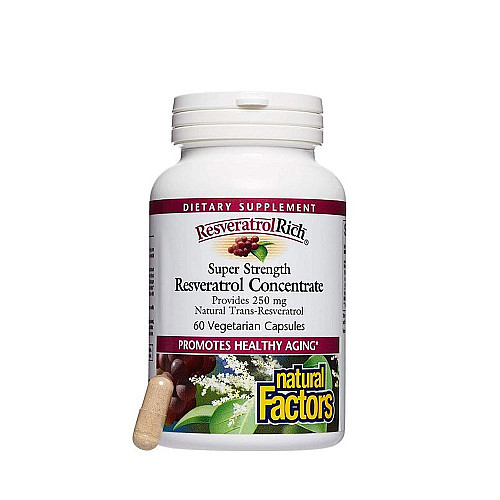 Natural Factors Ресвератрол супер концентрат Natural Factors Resveratol 250mg x 60 бр