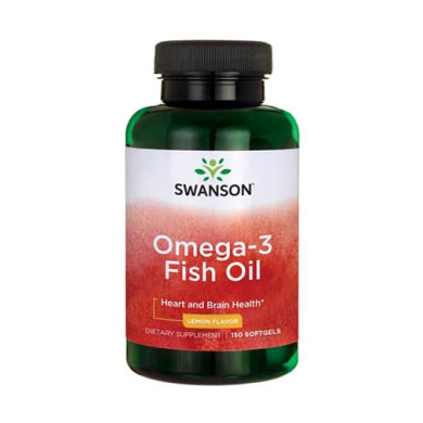 SWANSON Omega-3 Fish Oil / Lemon Flavor / 150 Soft