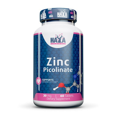 Haya Labs Zinc Picolinate / Цинк 30 mg. / 60 Tabs.