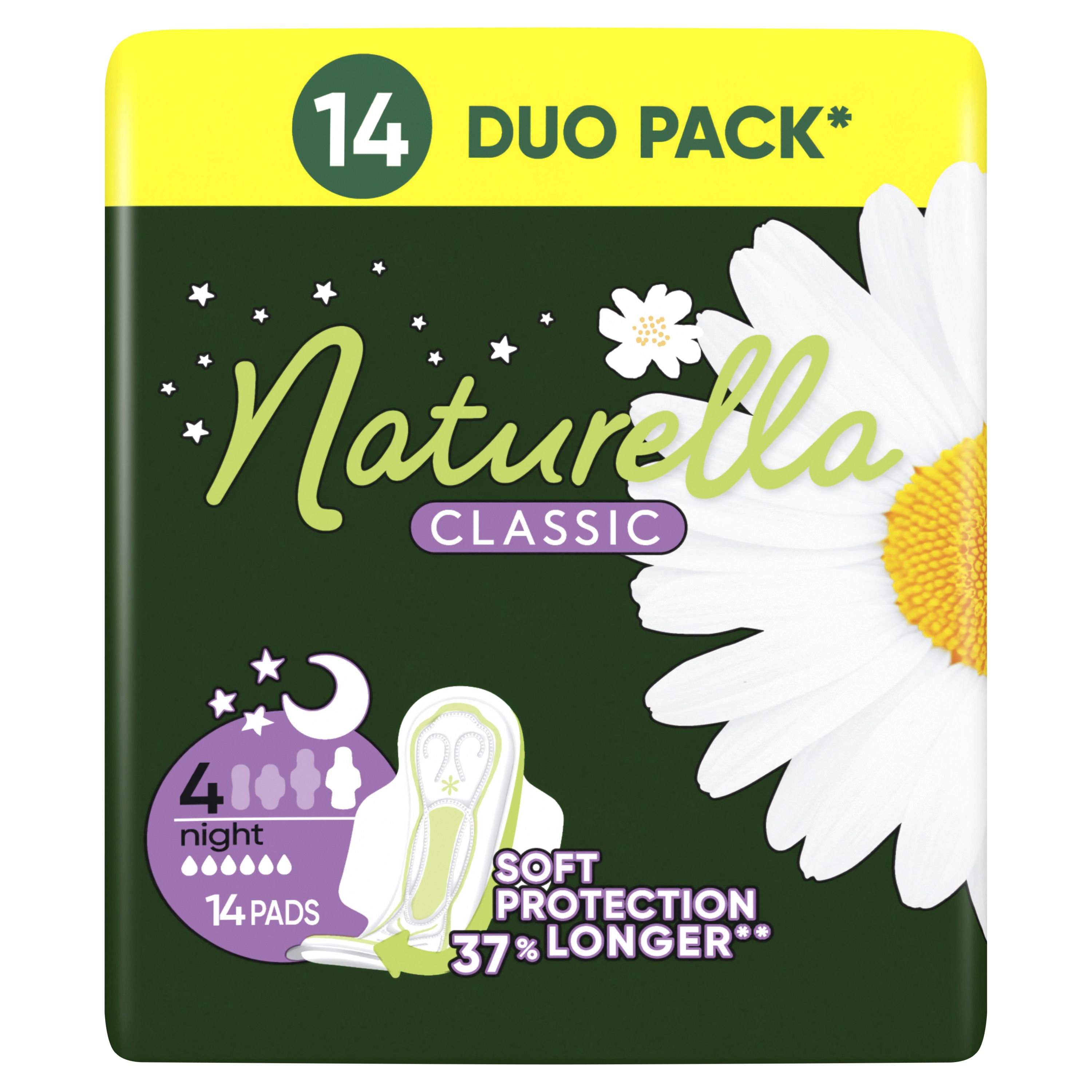 NATURELLA  Дамски превръзки нощни с лайка, 14 бр.