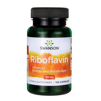 SWANSON Riboflavin/ Рибофлавин /Vitamin B-2/ 100mg. / 100 Caps.