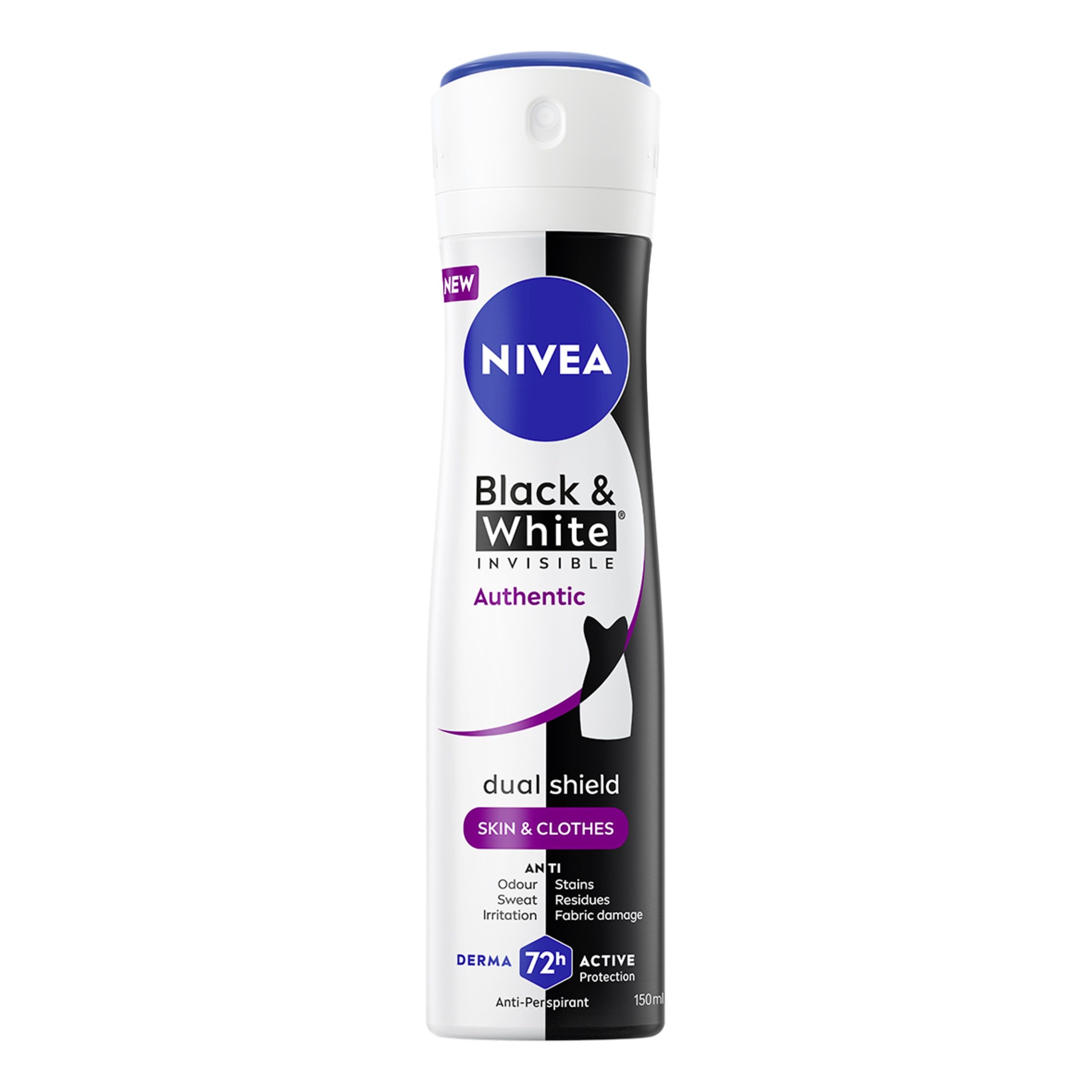 NIVEA INVISIBLE BLACK&WHITE AUTHENTIC Дамски део спрей, 150мл.