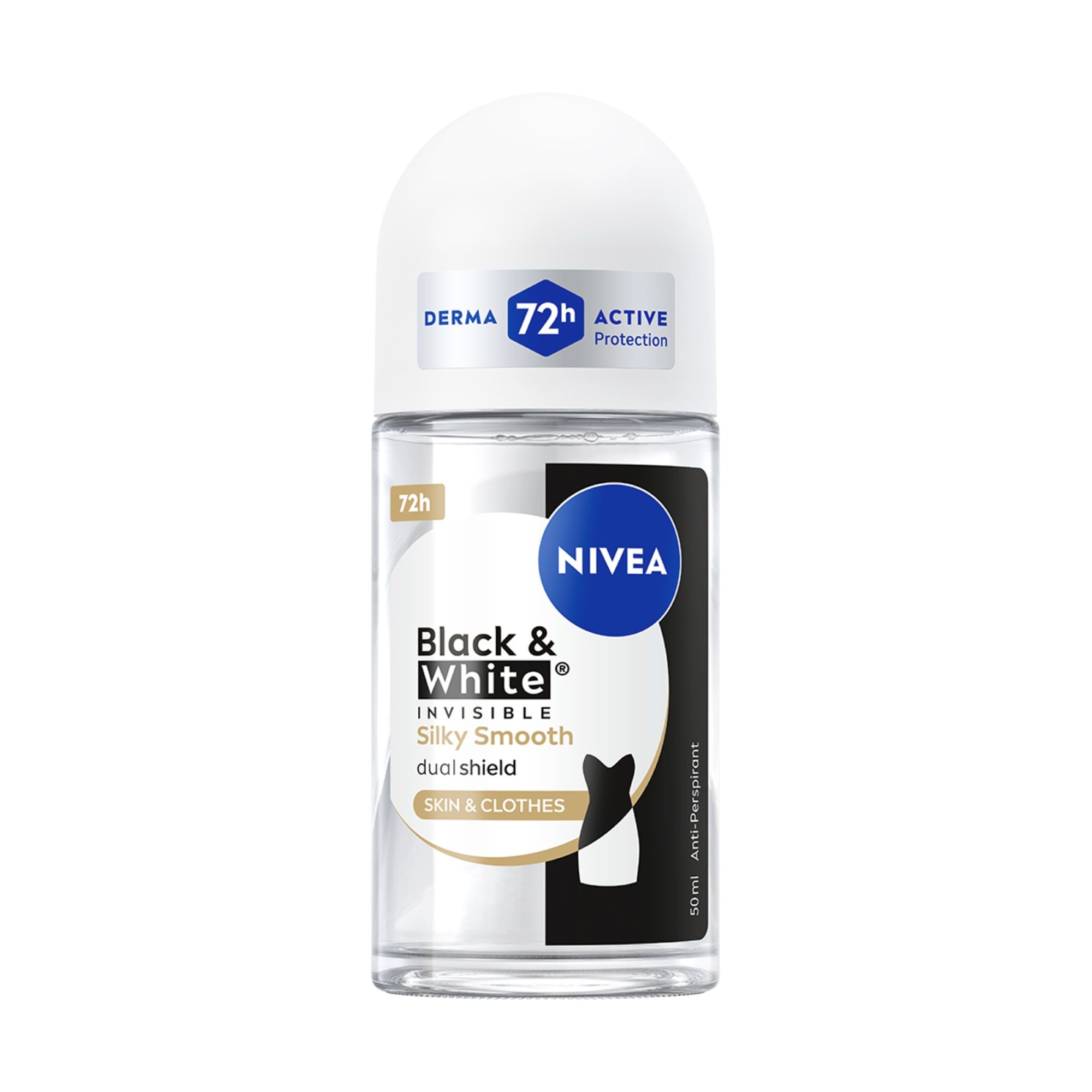 NIVEA INVISIBLE ON BLACK & WHITE SILKY SMOOTH Дамски рол он, 50 мл.