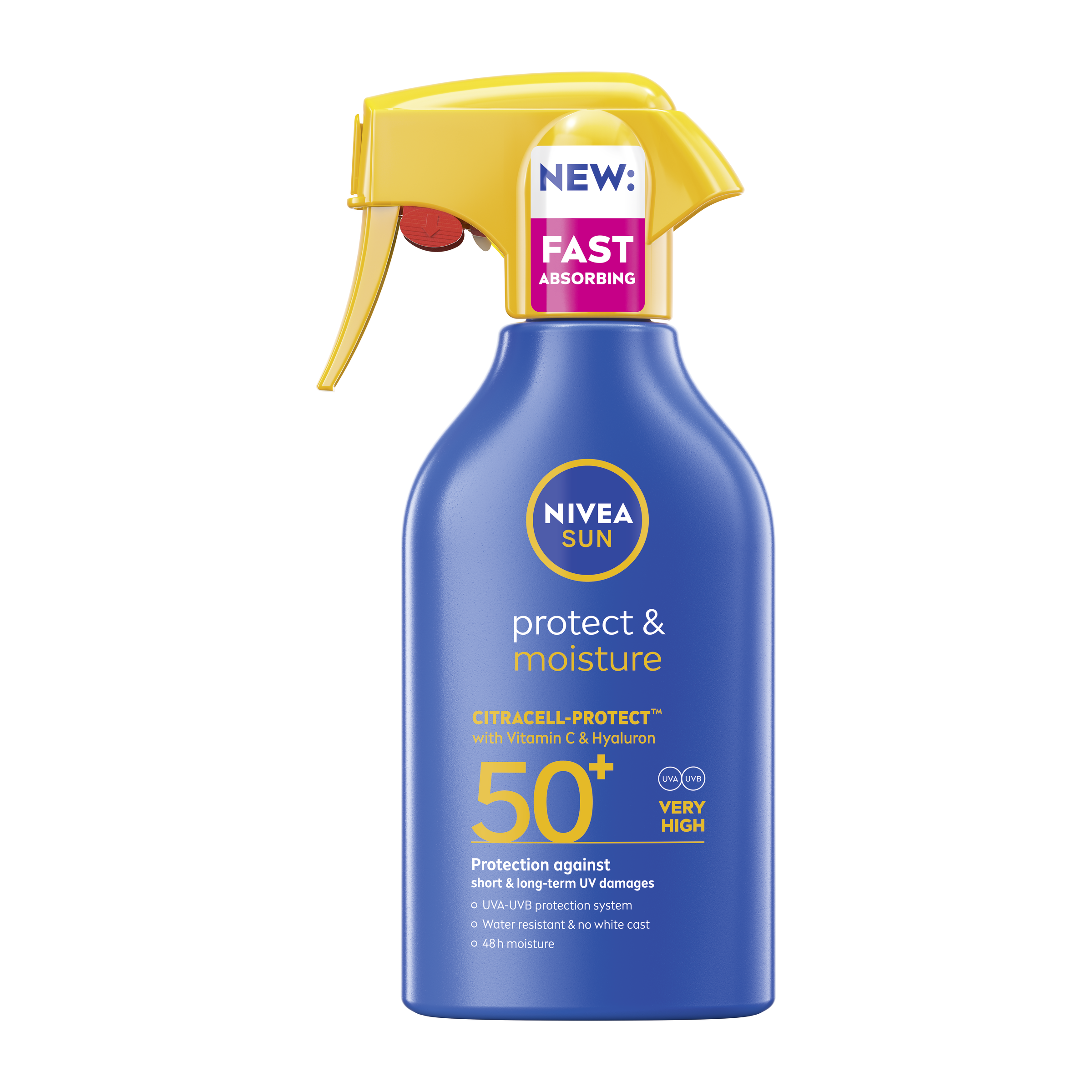 NIVEA SUN PROTECT & MOISTURE Хидратиращ слънцезащитен спрей - помпа SPF 50+, 270 мл