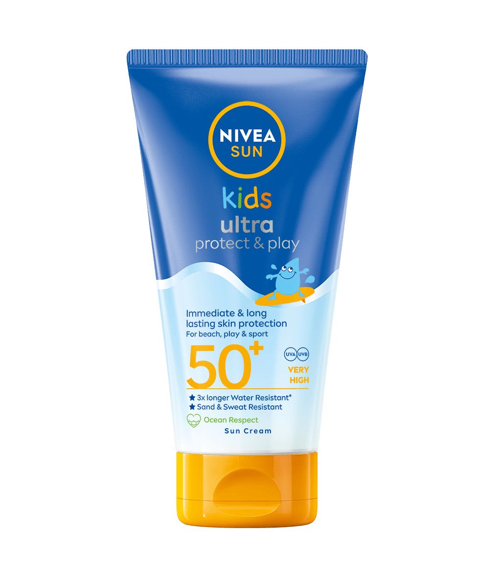 NIVEA SUN SWIM&PLAY Детски водоустойчив слънцезащитен лосион SPF 50+, 150 мл