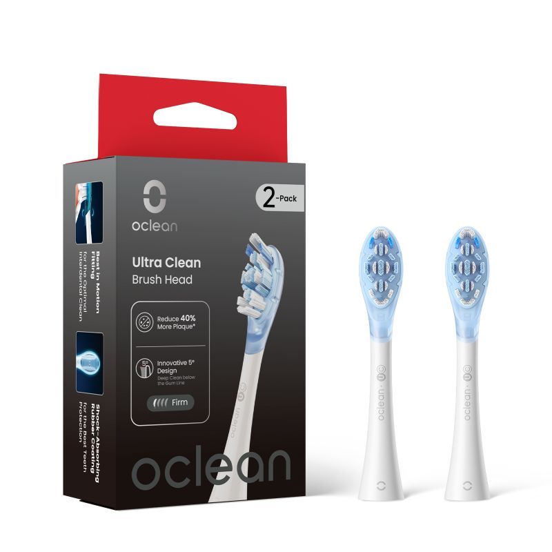 OCLEAN ULTRA CLEAN -  2pack UC03 W02 Накрайници за четка за зъби, 2бр., Бели