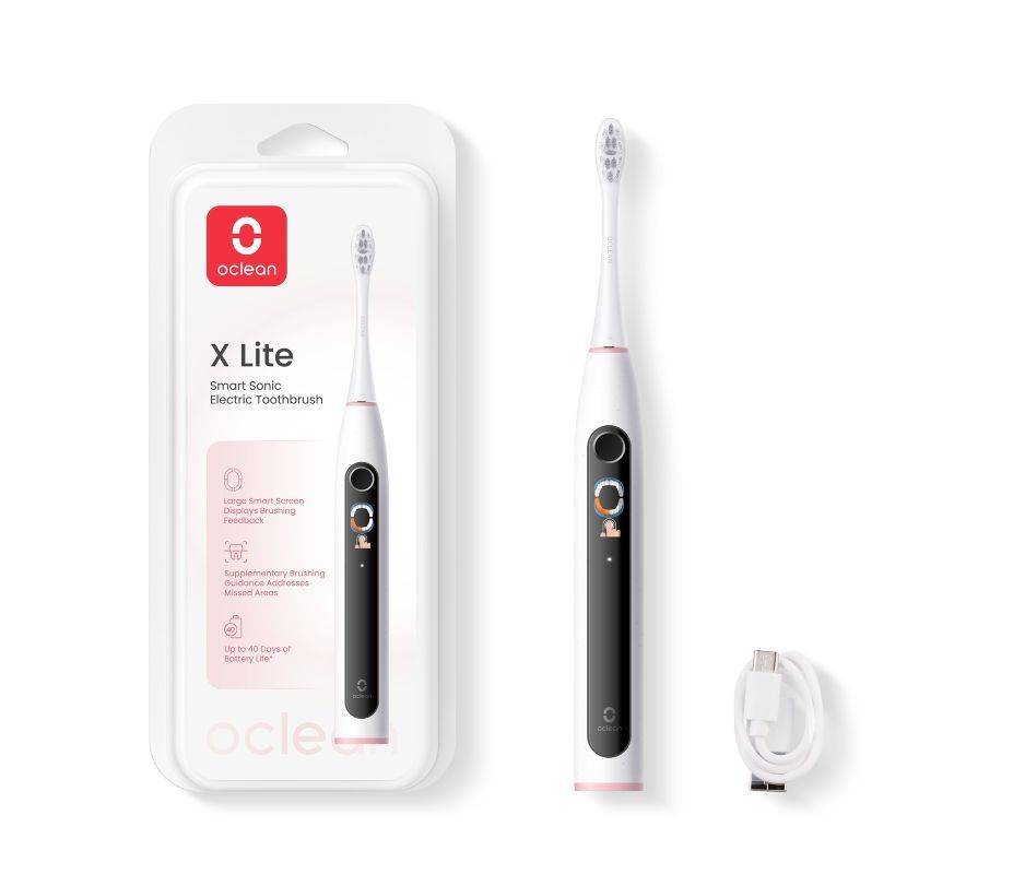 OCLEAN X LITE 20 Електрическа четка за зъби, 1бр. накрайник, 5 режима, Бяла\сиво