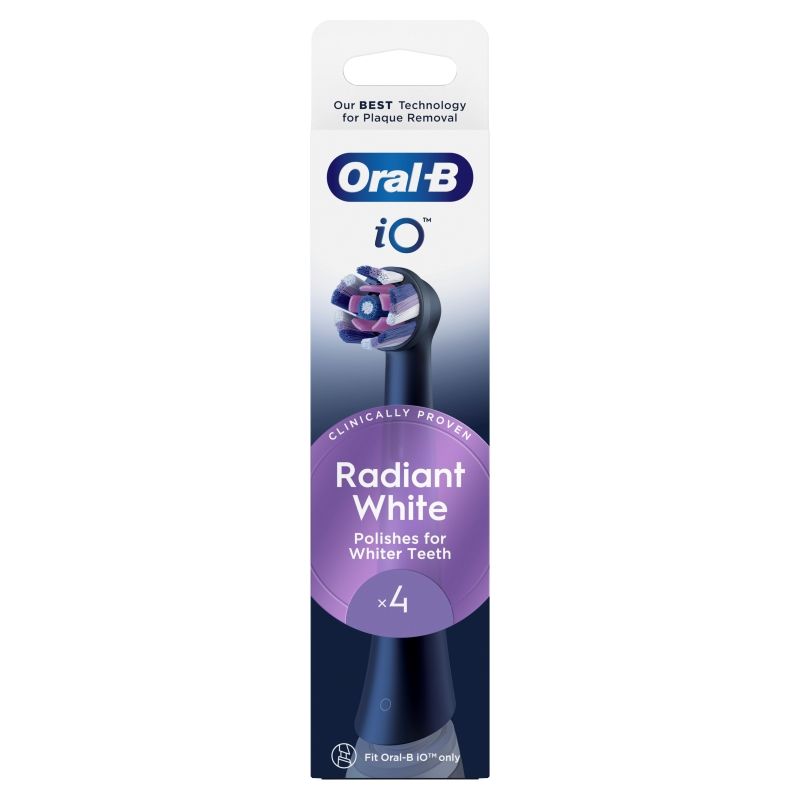 ORAL-B IO Radiant White Black, Резервни глави за четки  почистващи глави за избелване на зъбите,  4 бр.