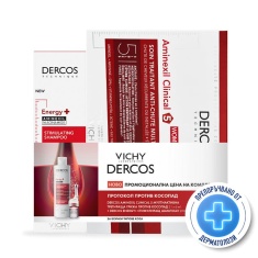 Vichy Dercos Energy+ Шампоан 200 ml + Aminexil Clinical 5 Терапия против косопад за жени 21 дози х6 ml