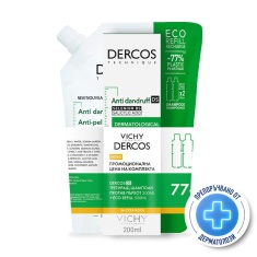 Vichy Dercos Шретиращ шампоан против пърхот за сух скалп 200 ml + Пълнител 500 ml