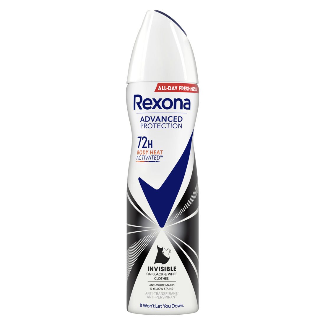 REXONA ADVANCED PROTECTION Invisiblе Black and White Дамски део спрей, 150 мл