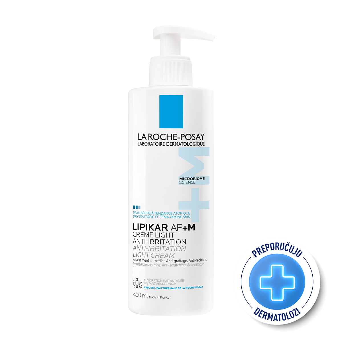 LA ROCHE-POSAY LIPIKAR AP+M CREME LIGHT успокояващ балсам за лице и тяло за суха и атопична кожа 400ml new