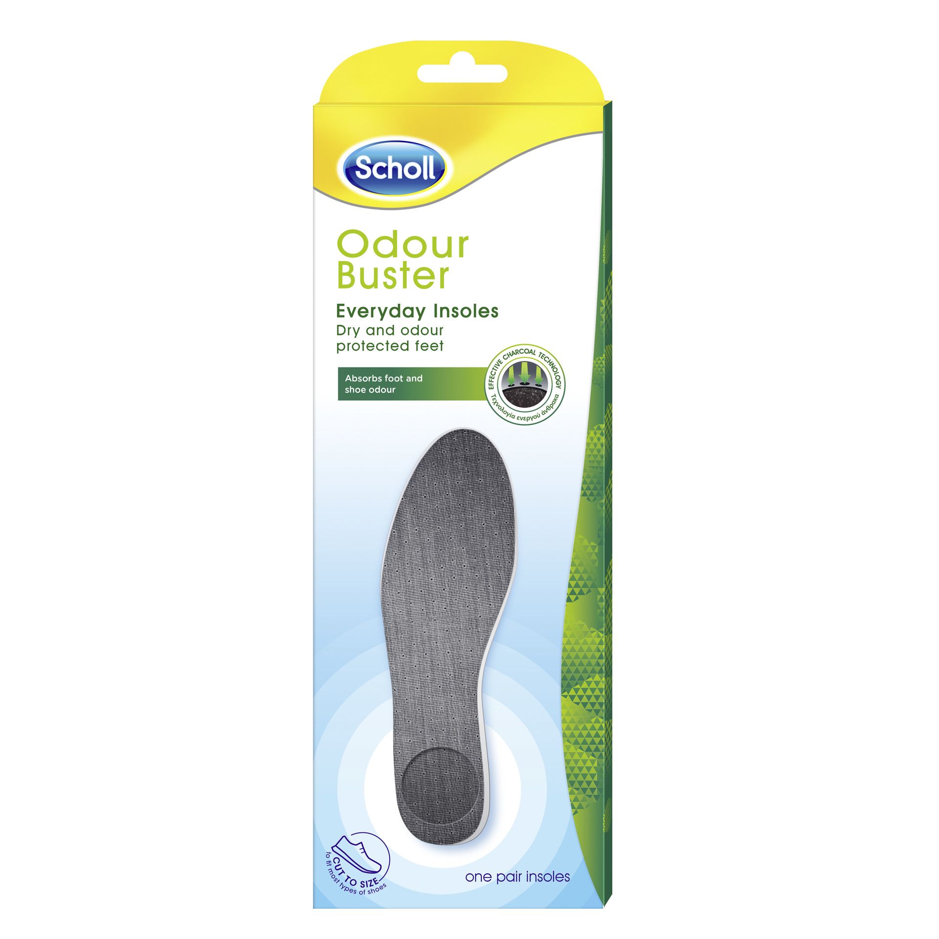 SCHOLL Odour Buster Ежедневни стелки против изпотяване и миризма, 1 чифт