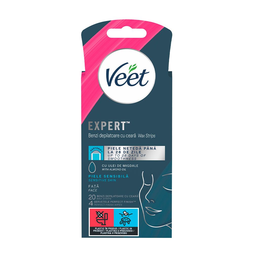 VEET EXPERT Епилиращи ленти за лице, 20 бр.