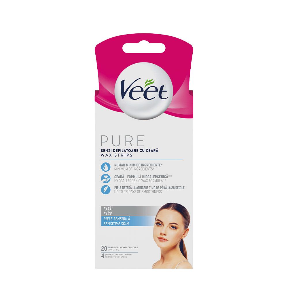 VEET PURE Епилиращи ленти за лице, 20бр