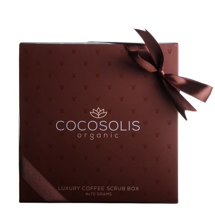 Cocosolis Луксозна кутия с 4 натурални био скраба – 3 за тяло и 1 за лице