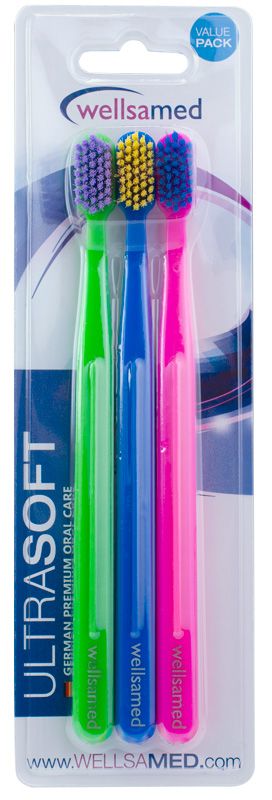 WELLSAMED ULTRASOFT Четка за зъби, 3 бр.