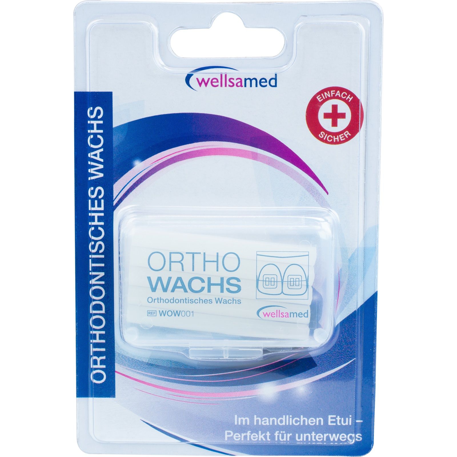 WELLSAMED, Orthowachs Teens, Ортодонтски Восък за Зъби Блистер с 5 ленти