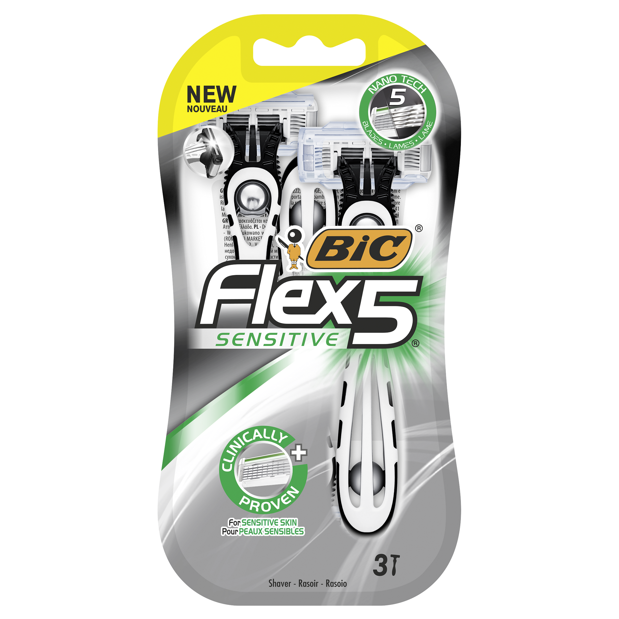 BIC FLEX 5 SENSITIVE Еднократна самобръсначка, 3бр./оп.