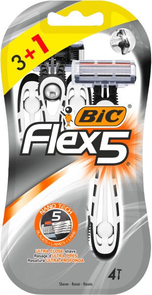 BIC FLEX 5 Еднократна самобръсначка 3+1бр.