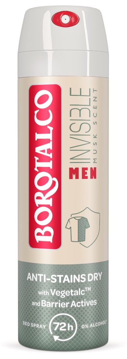 BOROTALCO MEN MUSK  Дезодорант спрей инвизибъл, 150 мл