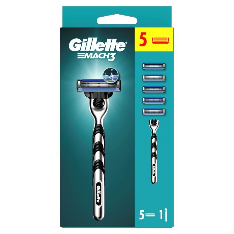 GILLETTE Mach 3 Regular Система за бръснене + 5 резервни ножчета