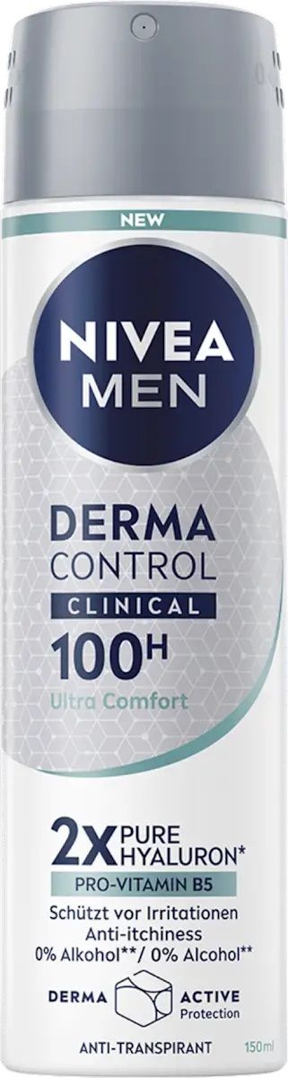 NIVEA MEN DEO DERMA CONTROL CLINICAL ULTRA COMFORT Мъжки део спрей, 150мл.