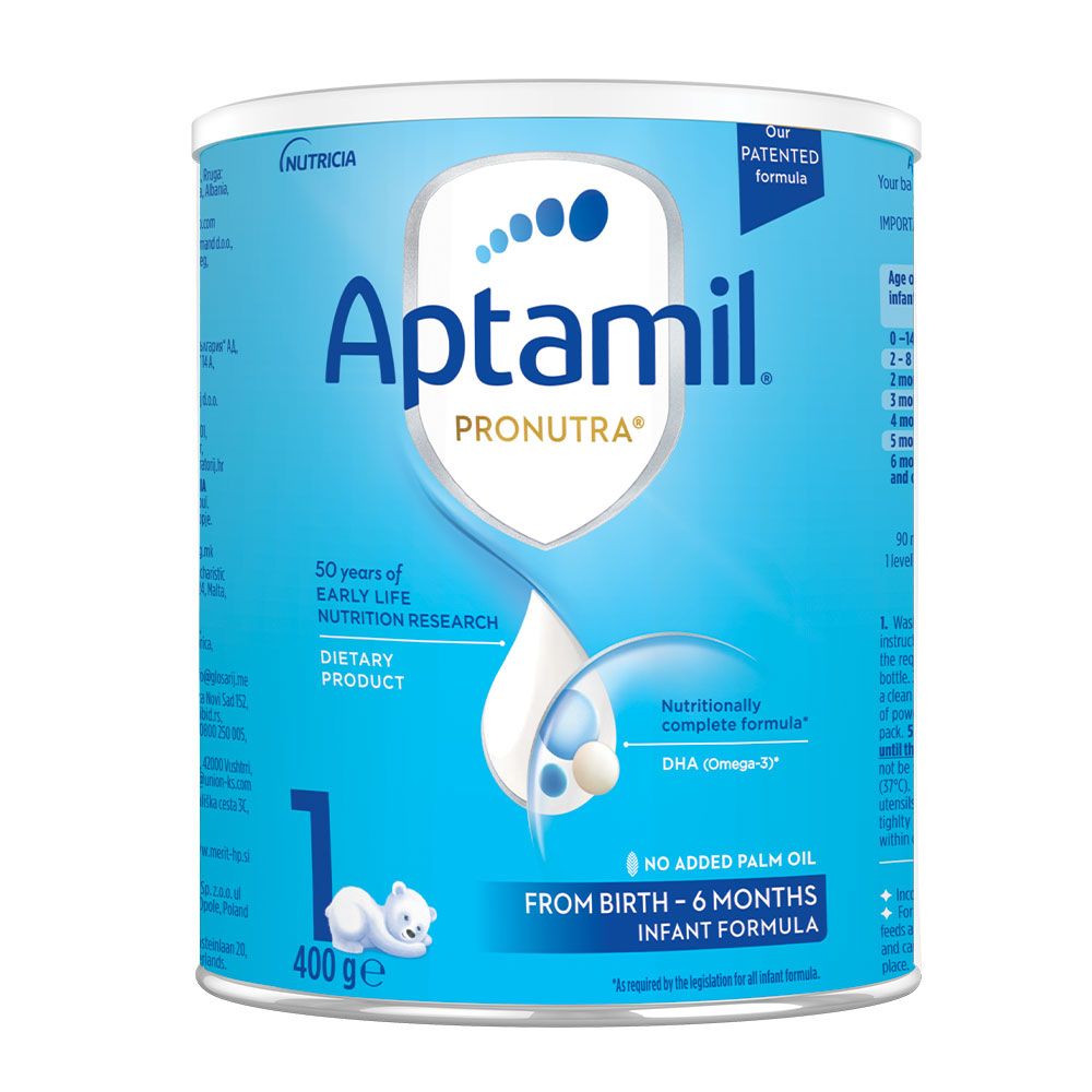 APTAMIL PRONUTRA 1 Мляко за кърмачета от раждането до 6-месечна възраст, 400г