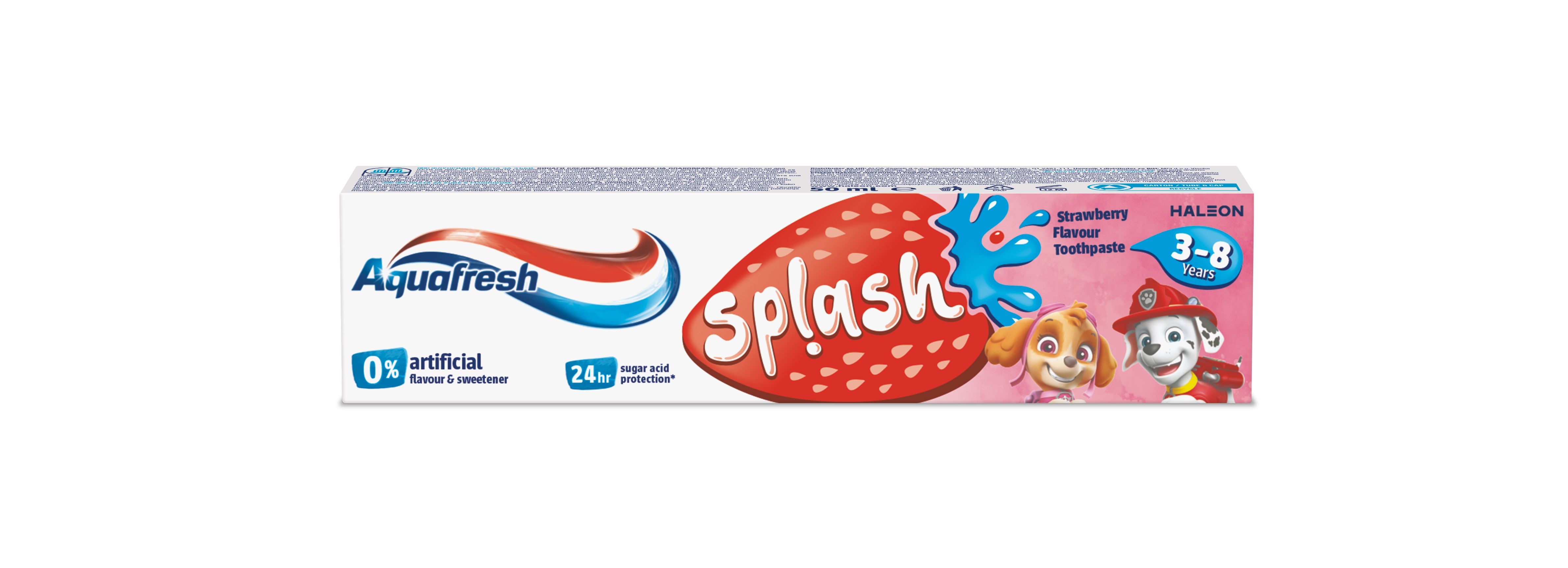 AQUAFRESH SPLASH STRAWBERRY Детска паста за зъби 3-8г, 50 мл.